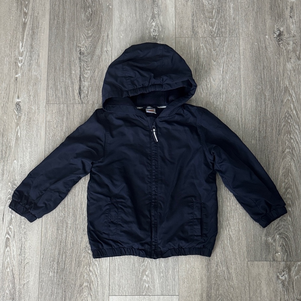 GUC Gymboree Little Boys Navy Windbreaker Lined Jacket with Hood Size 4T